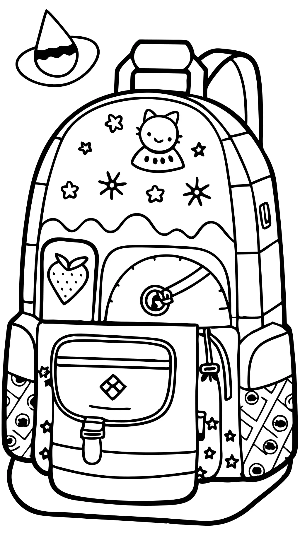 coloring page backpack